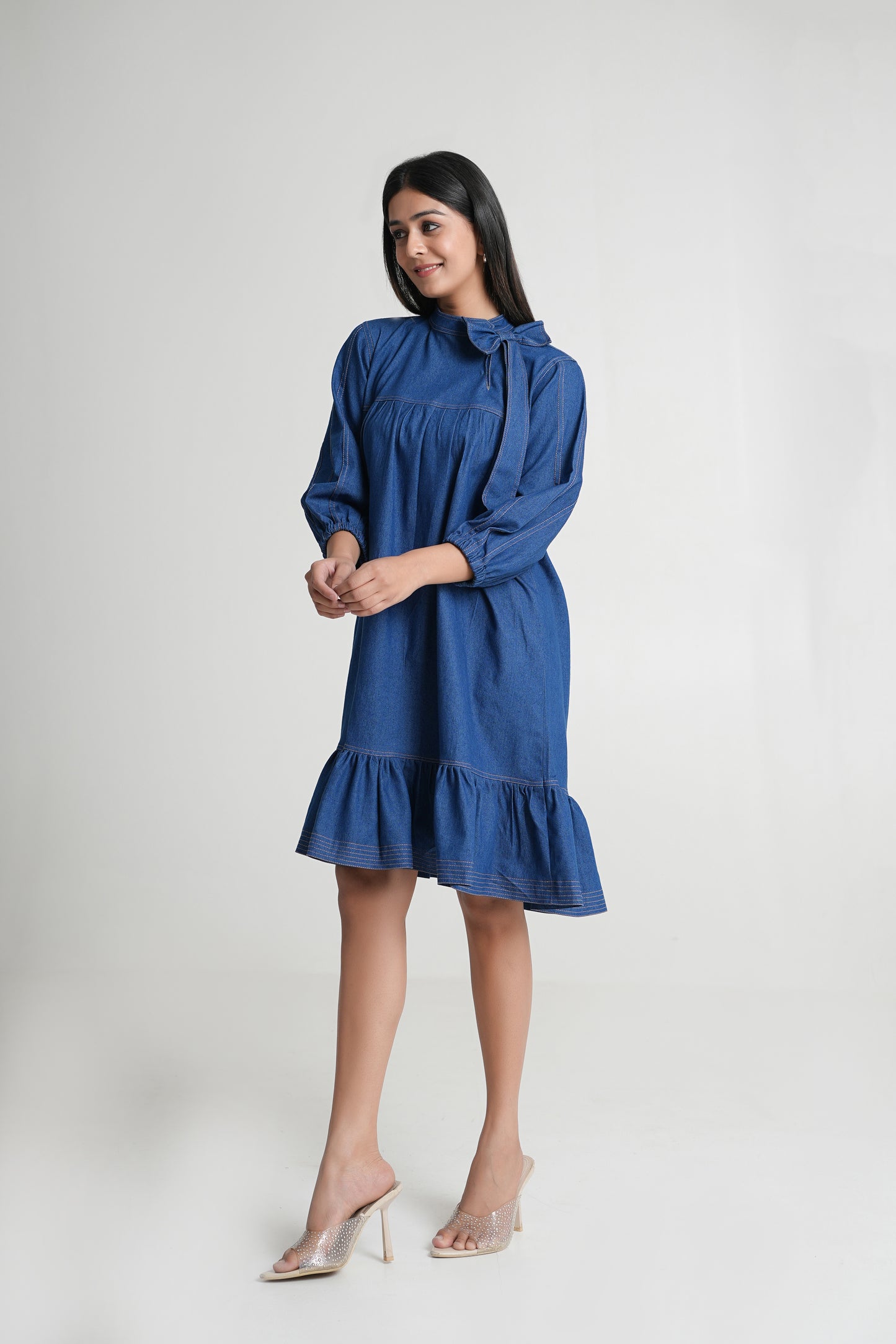Denim Knee-Length Dress