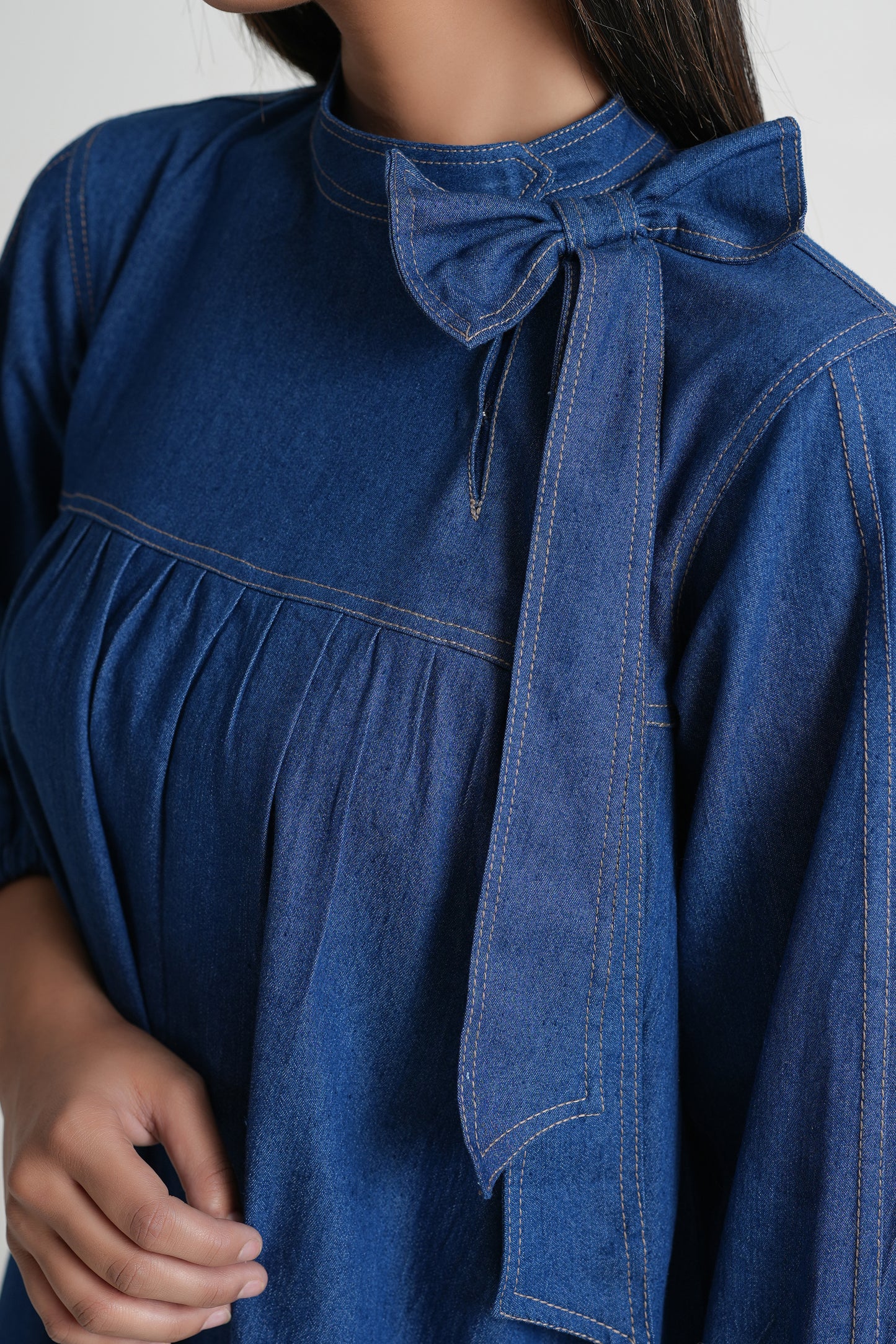 Denim Knee-Length Dress