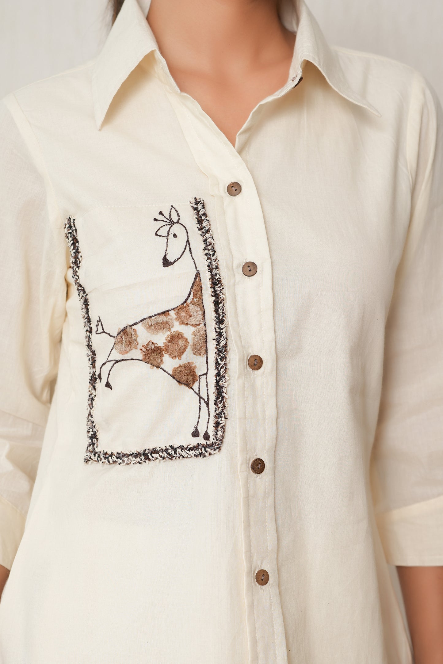Embroidered Ivory Co-Ord Set