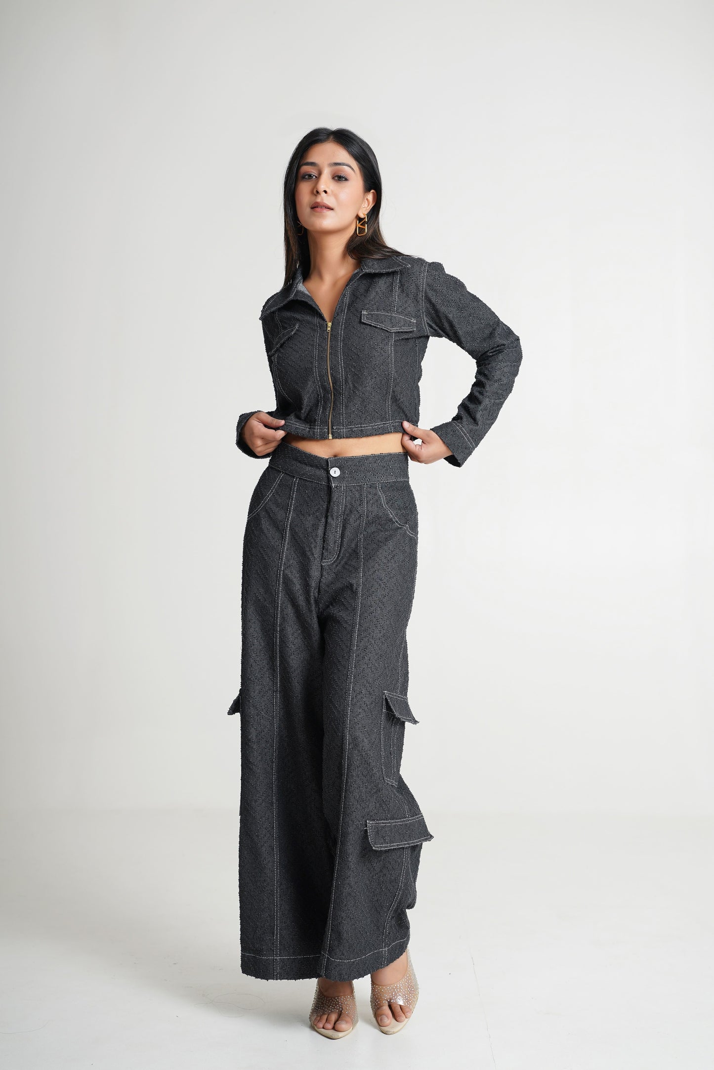 Charcoal Grey Denim Co-Ord Set