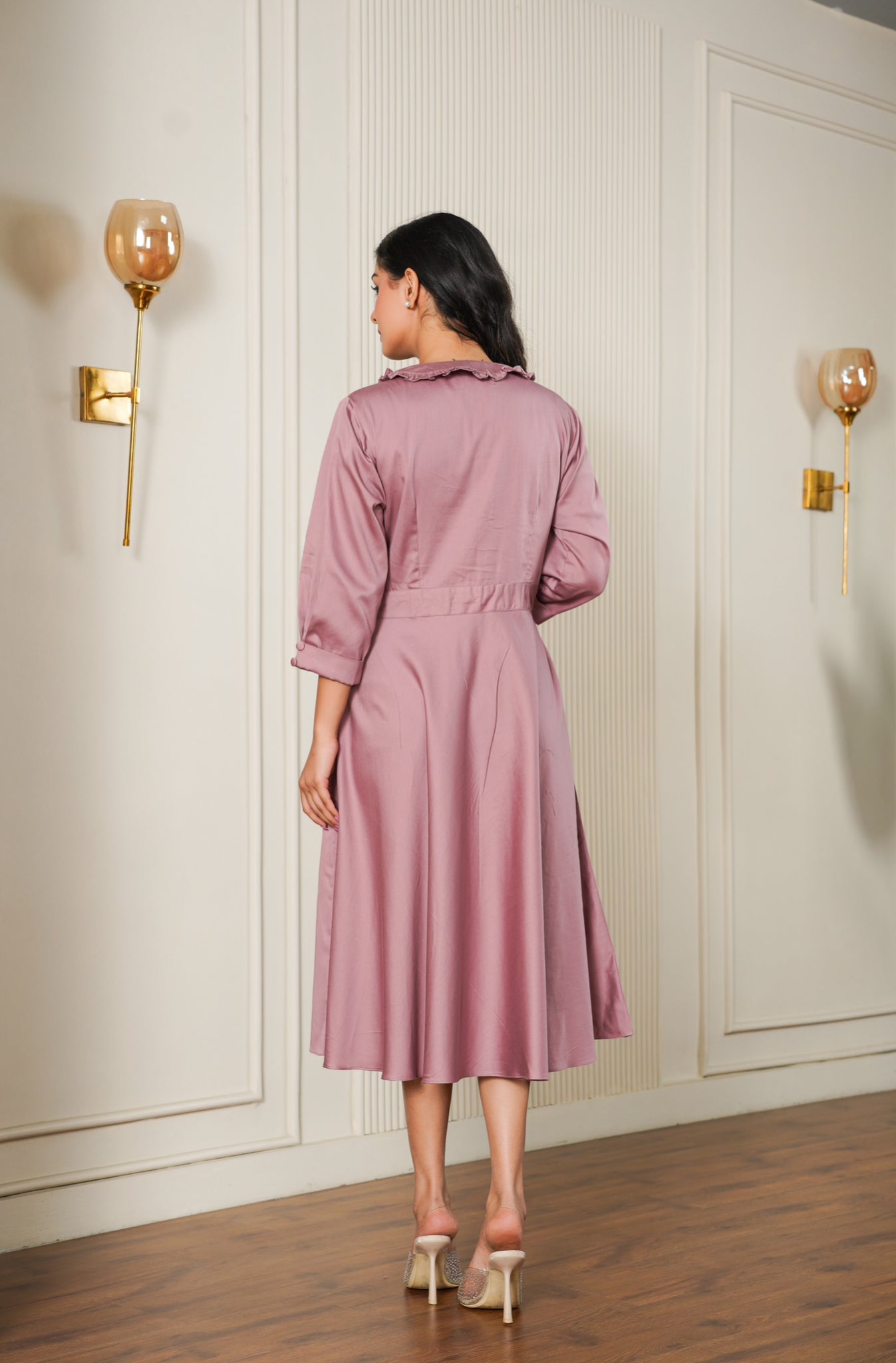 Dusty Rose Midi Dress