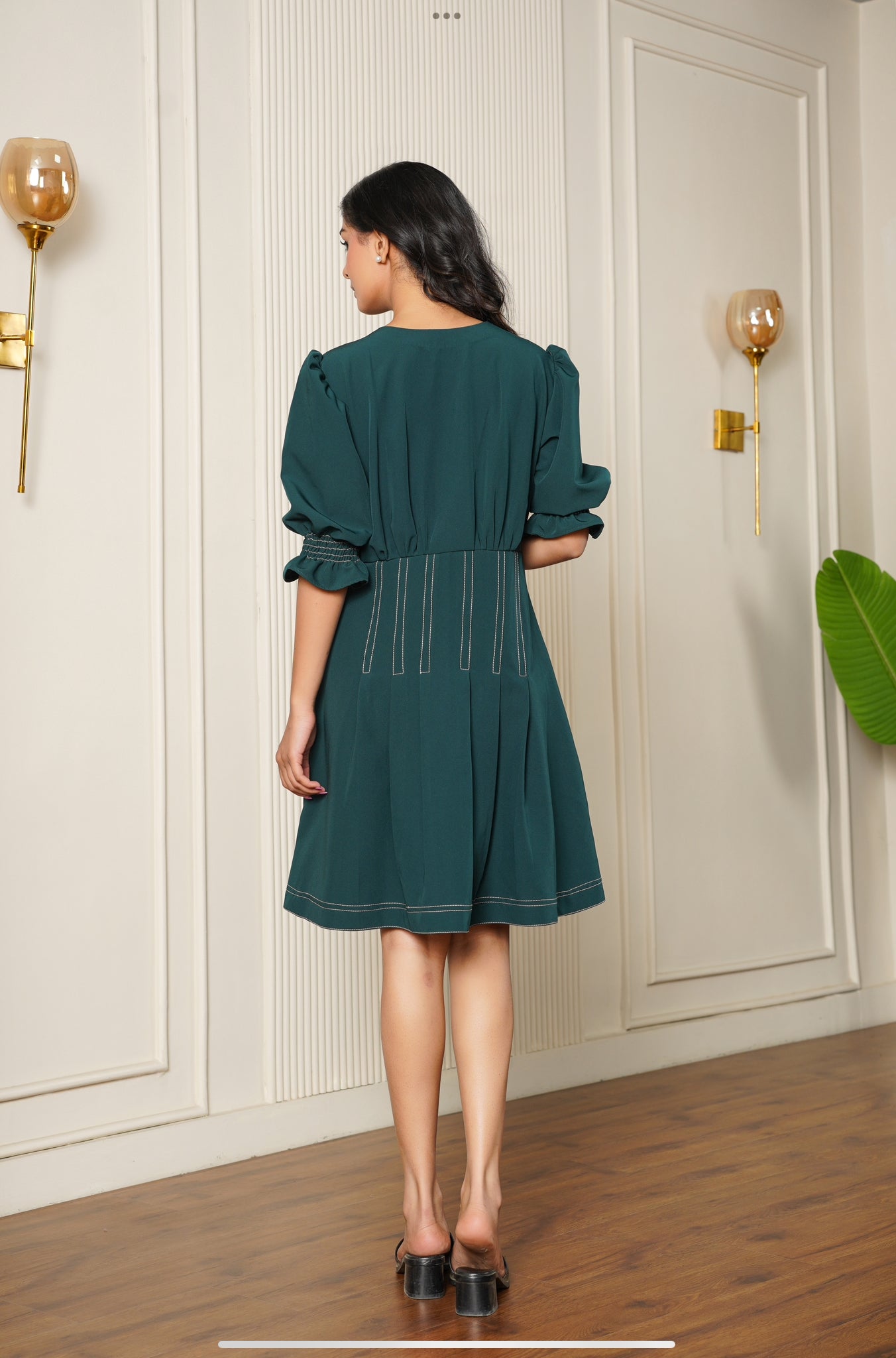 Emerald Green Fit & Flare Dress
