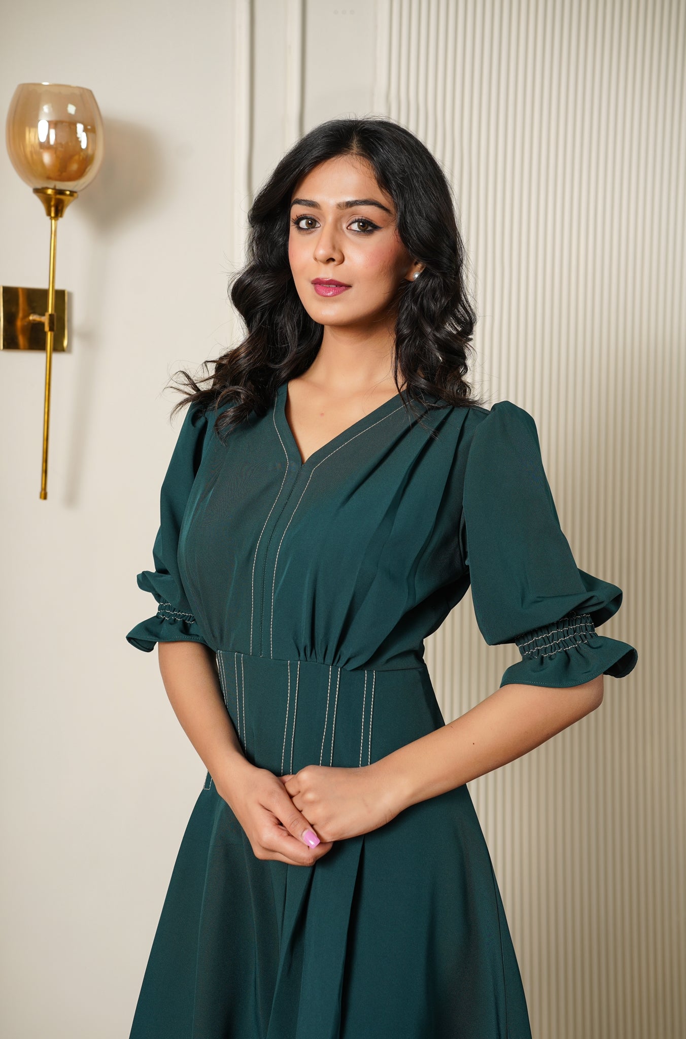 Emerald Green Fit & Flare Dress