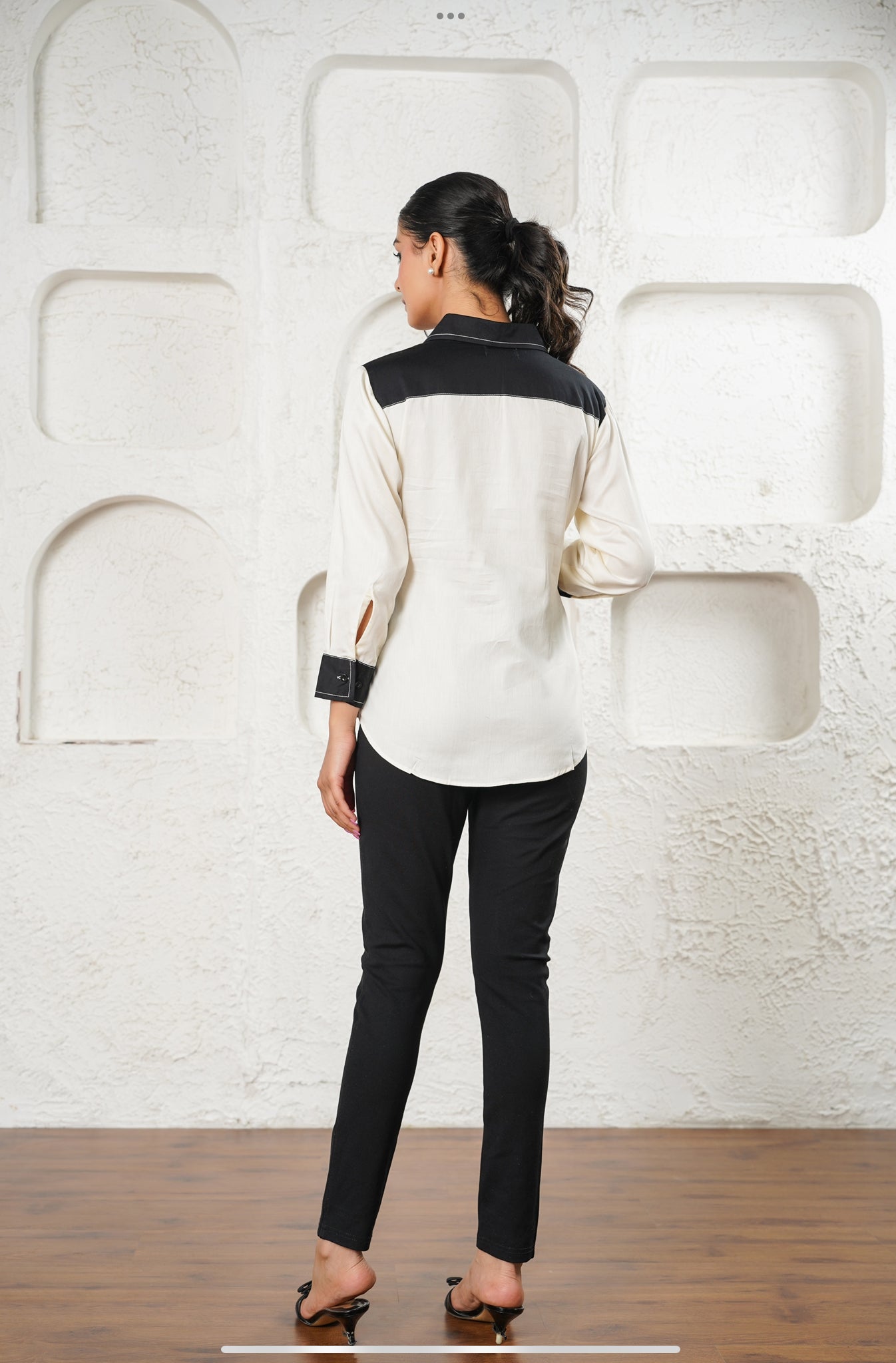 Dual-Tone Ivory Shirt