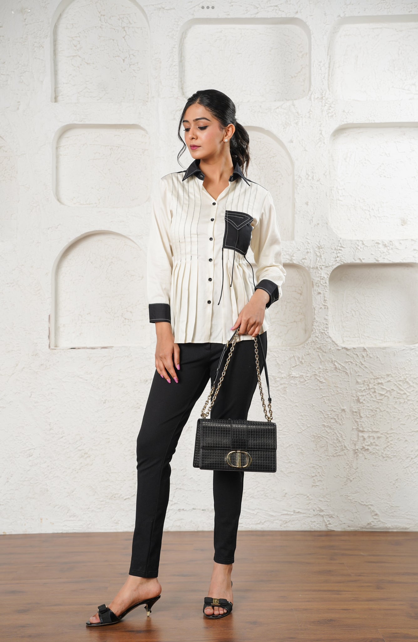 Dual-Tone Ivory Shirt