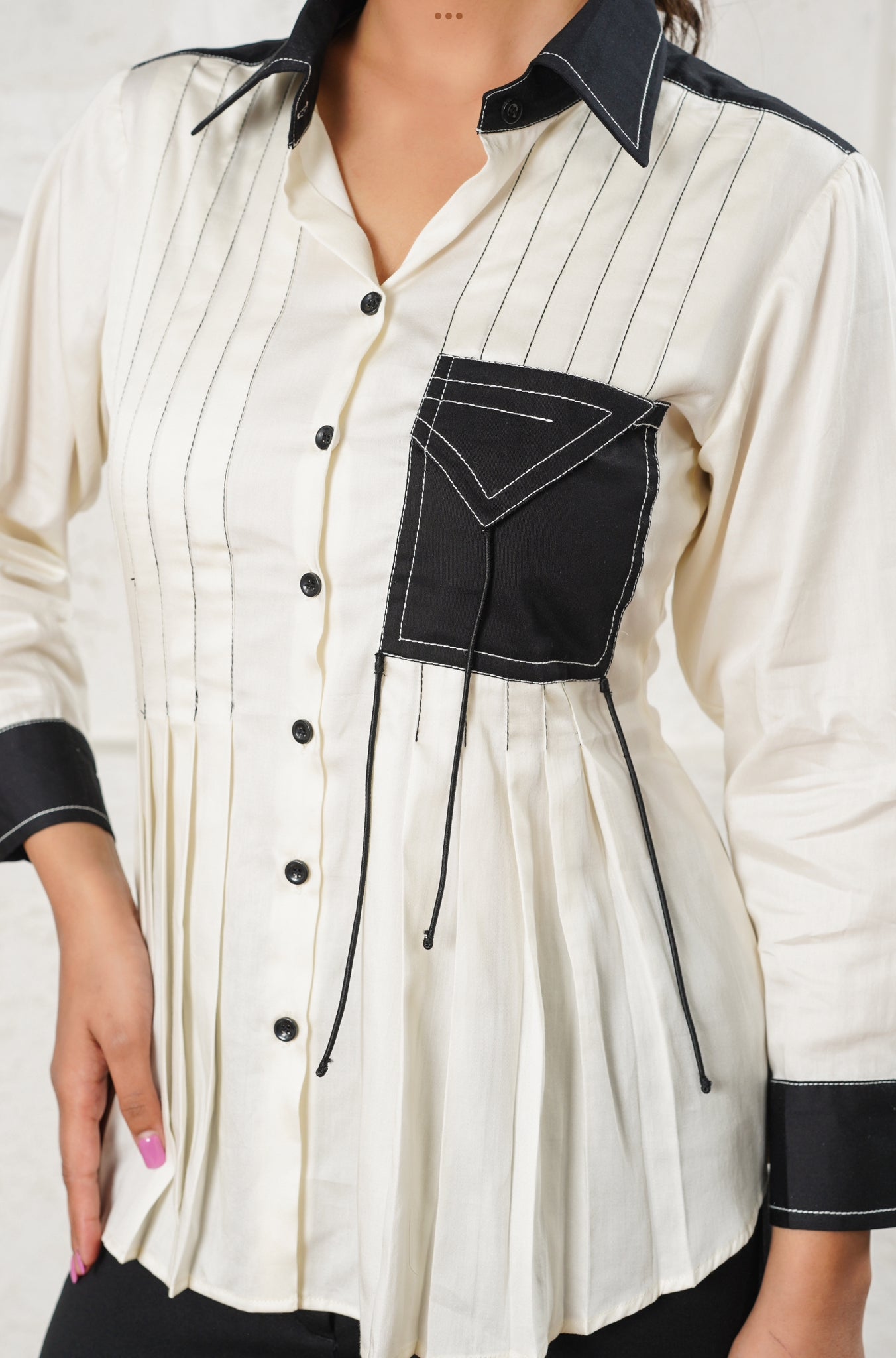 Dual-Tone Ivory Shirt