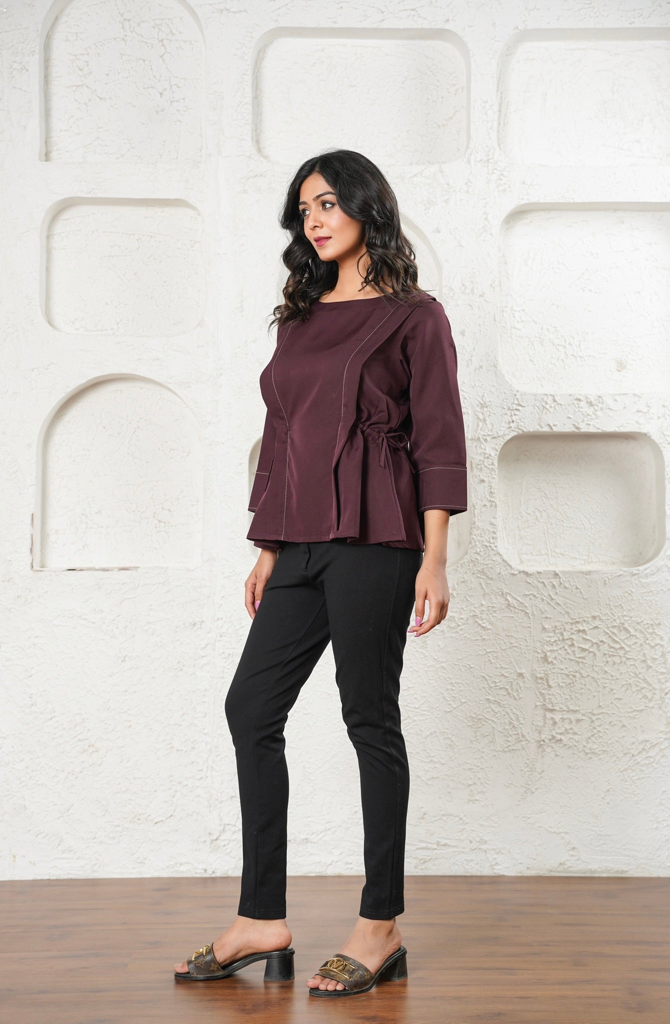 Chic Plum Peplum Top