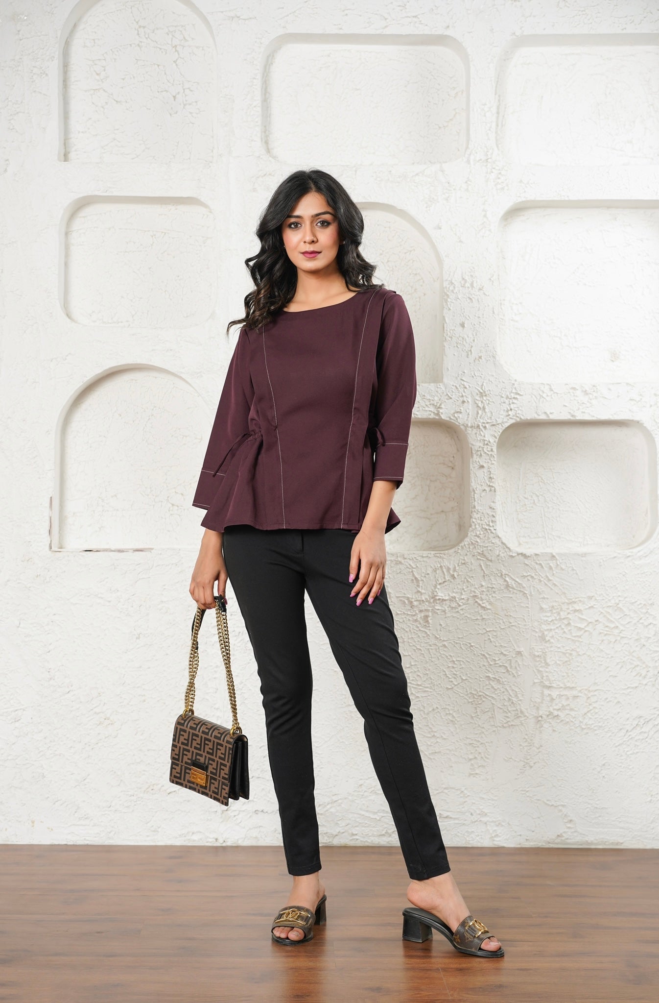 Chic Plum Peplum Top