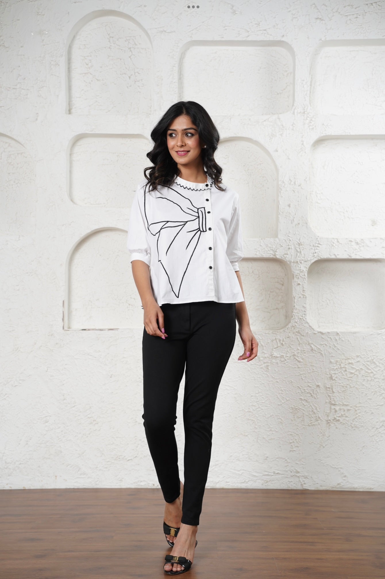 Black & White Abstract Top