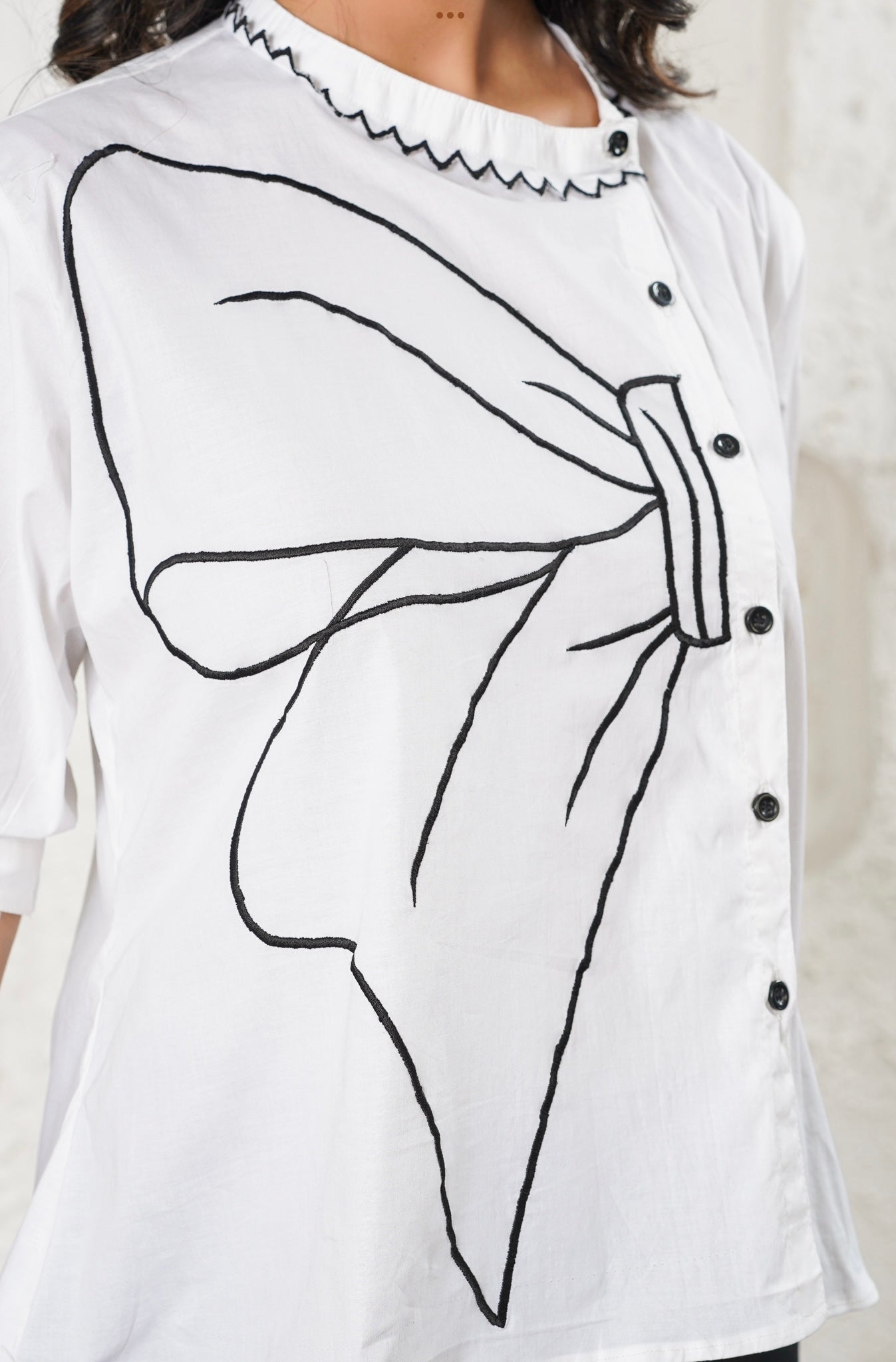 Black & White Abstract Top