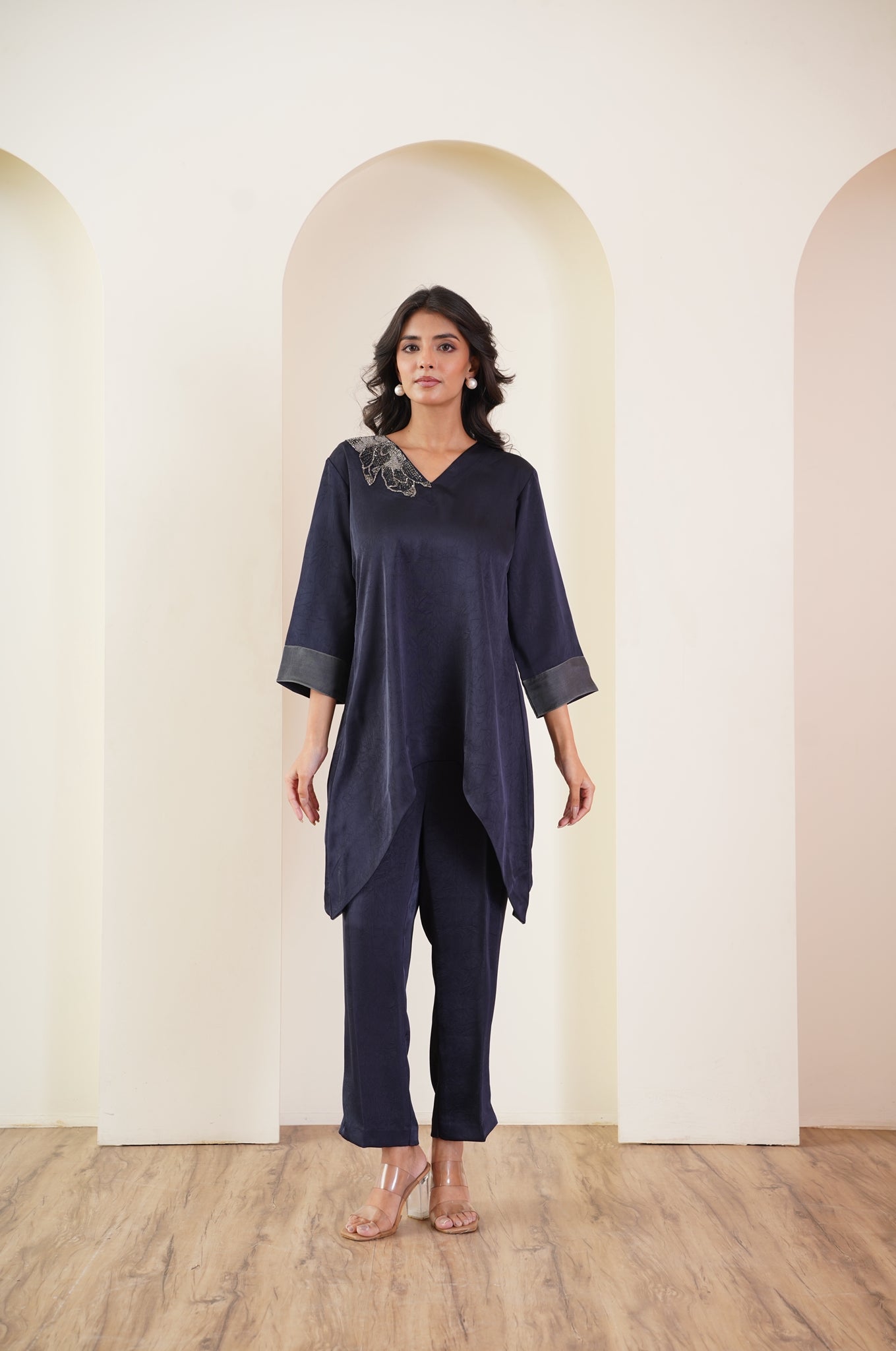 Midnight Navy Asymmetric Co-Ord Set
