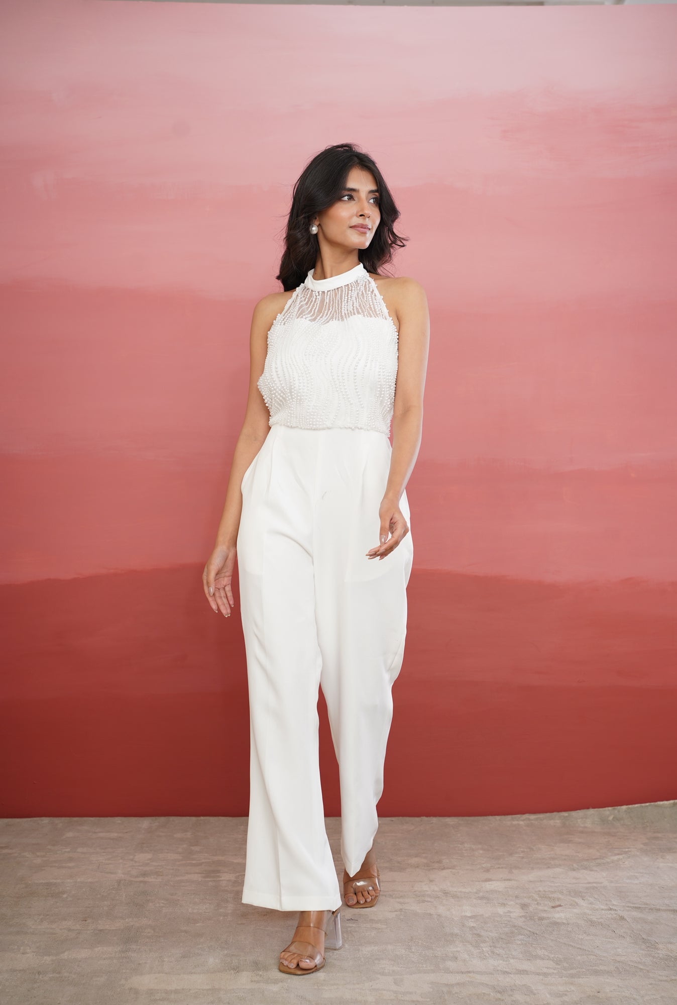 White Halter Neck Jumper