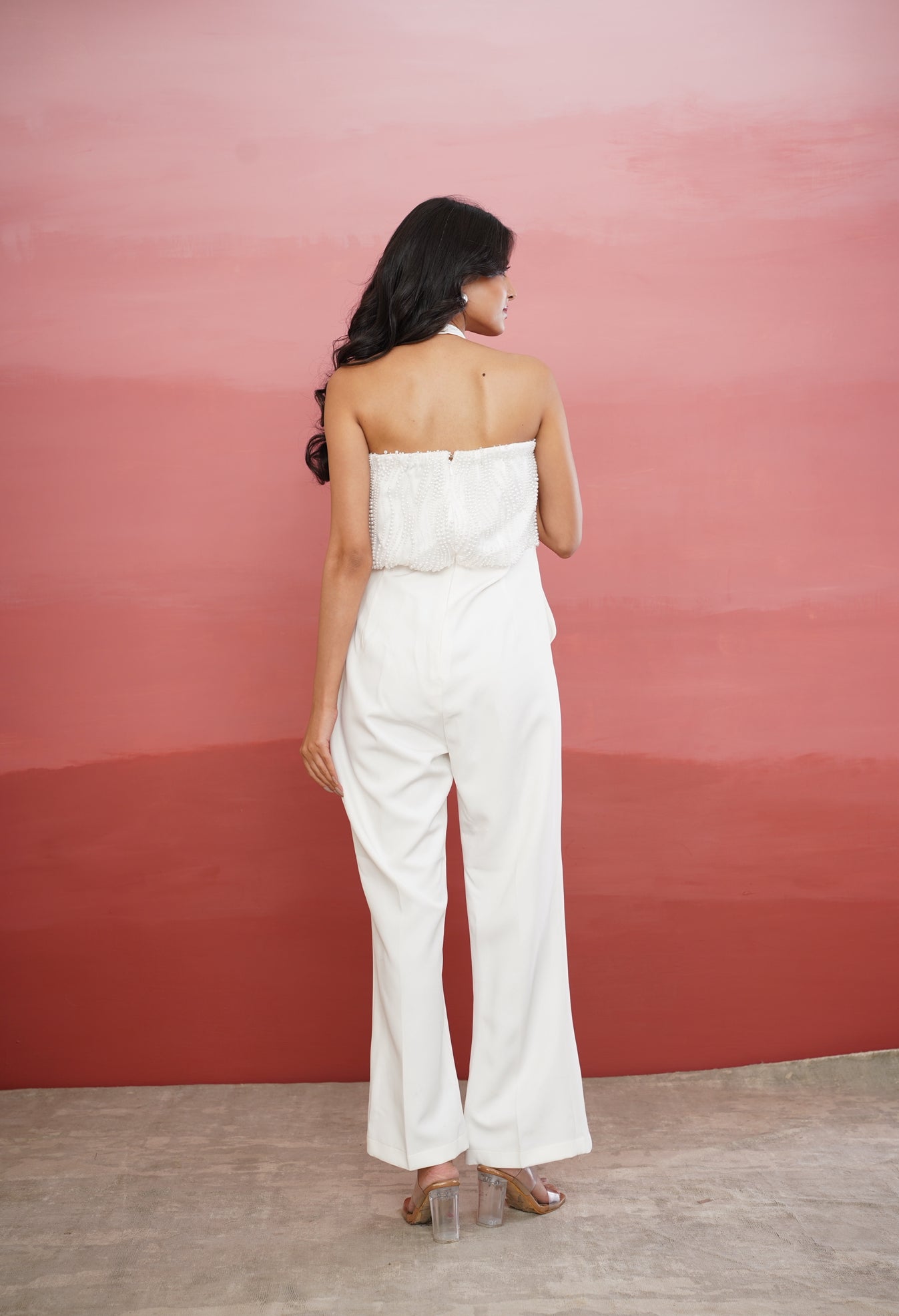 White Halter Neck Jumper