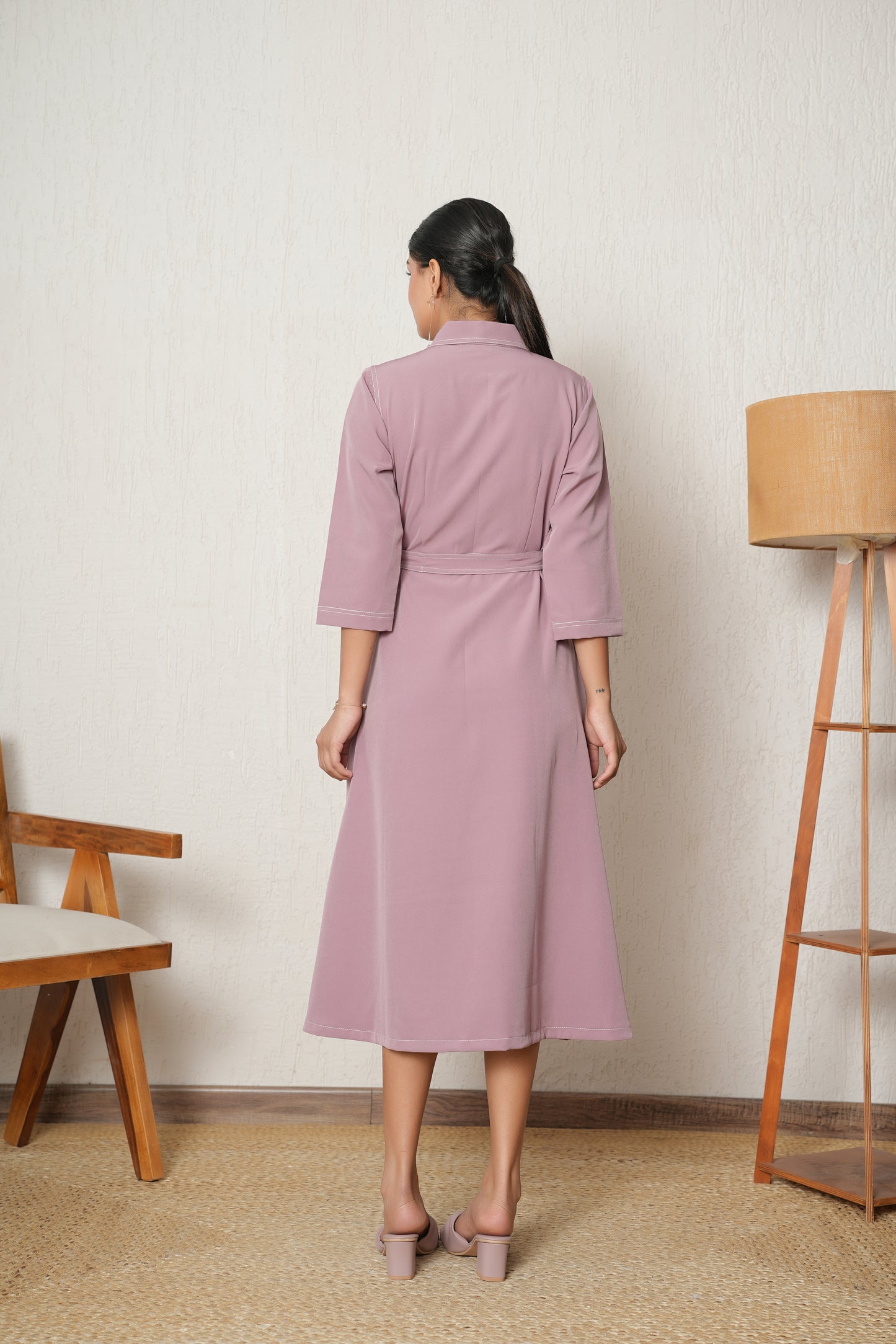 Dusty Rose Shirt Dress