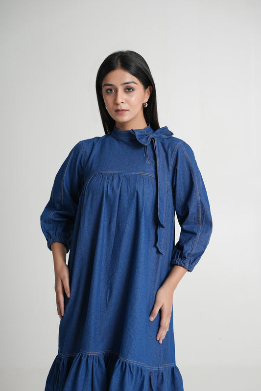 Denim Knee-Length Dress