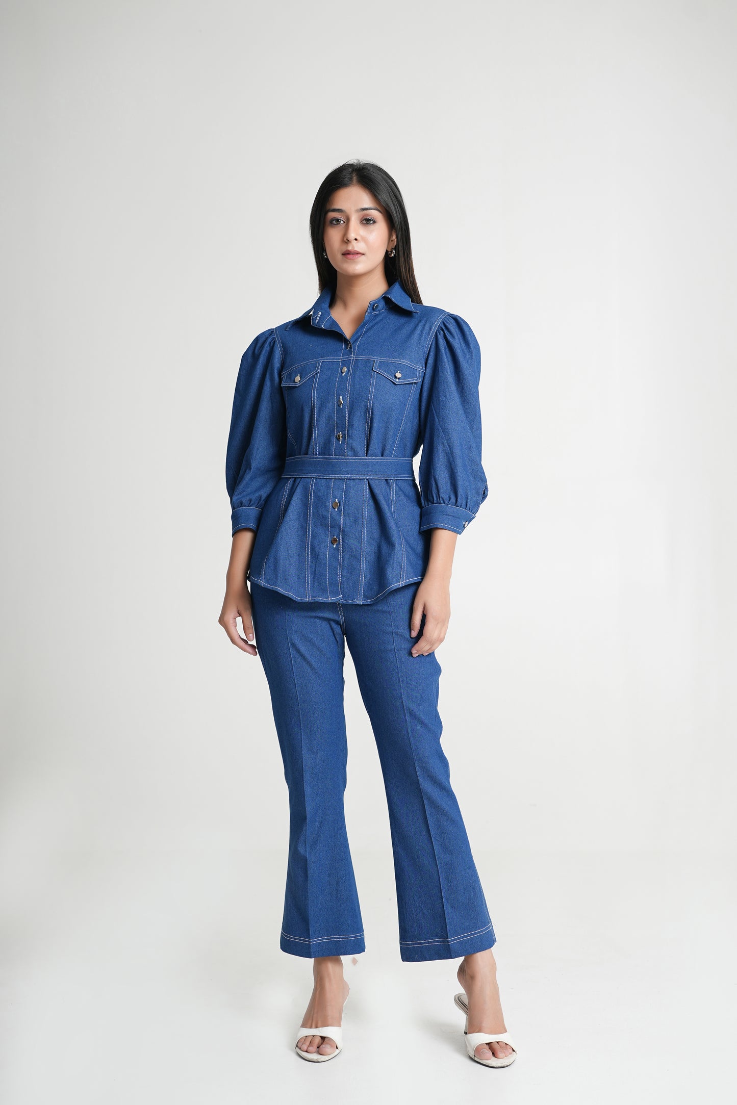 Denim Shirt & Pants Co-ord Set