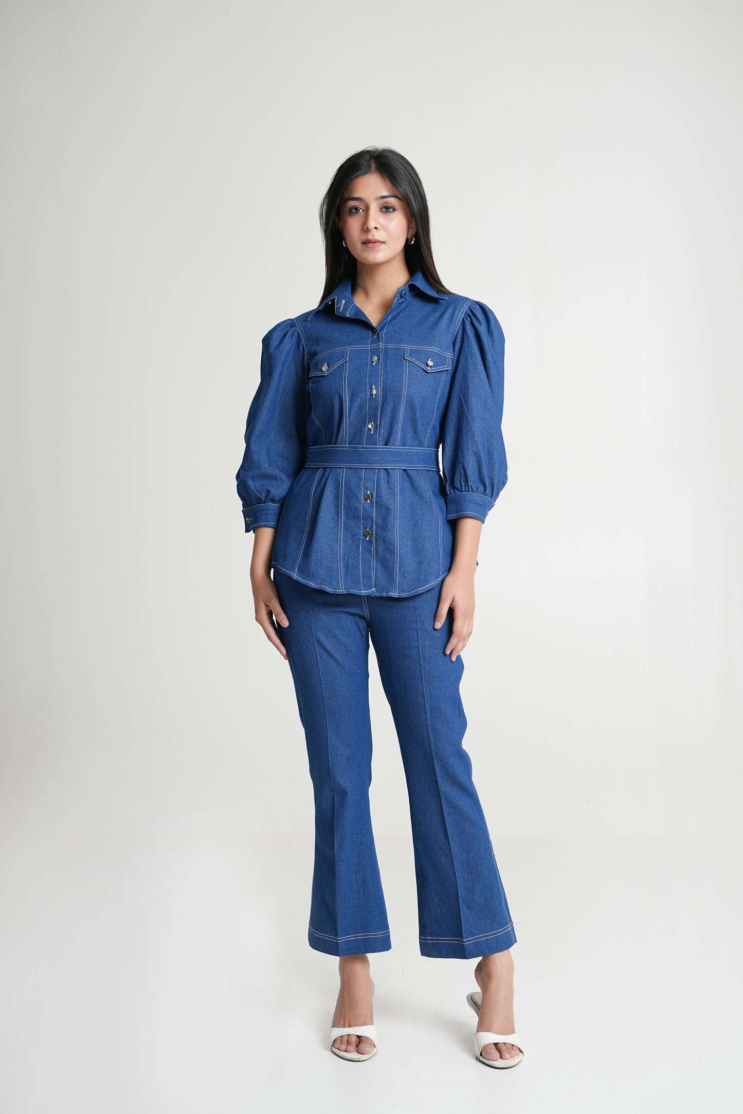 Denim Shirt & Pants Co-ord Set