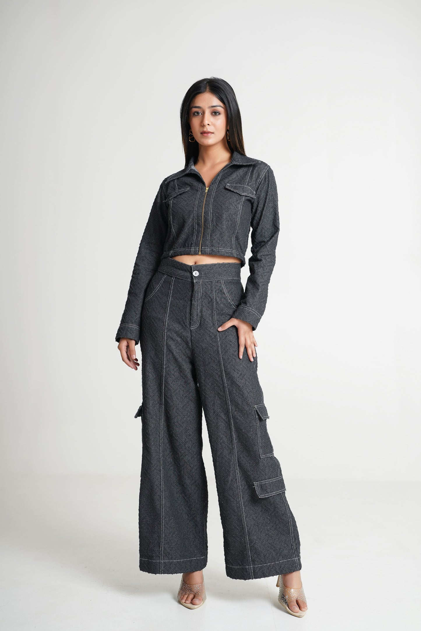 Charcoal Grey Denim Co-Ord Set