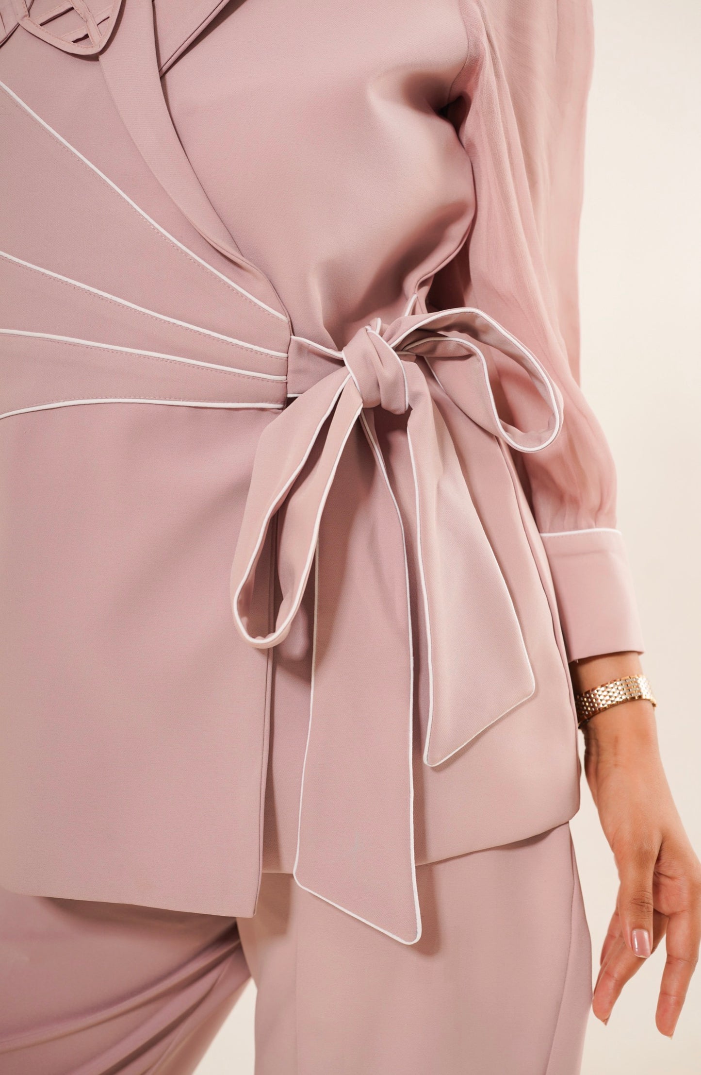 Blush Pink Wrap Tie-Up Co-ord Set