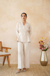 Cream Peplum Wrap Co-ord Set