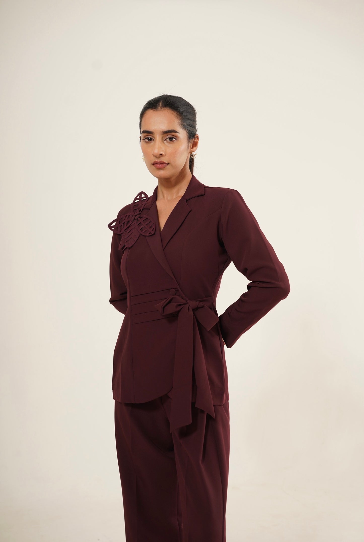 Wine Wrap Tie-Up Co-Ord Set