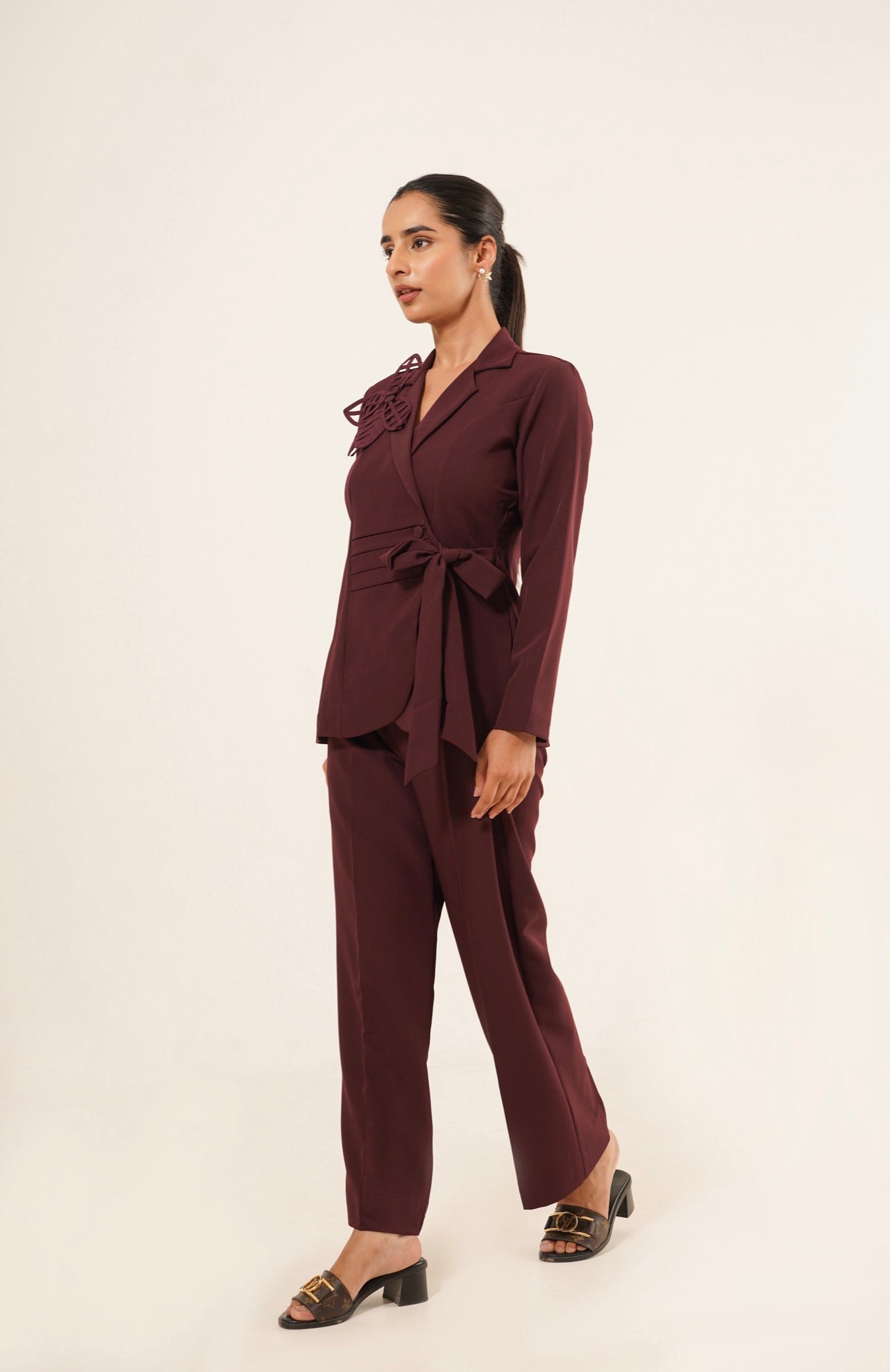 Wine Wrap Tie-Up Co-Ord Set